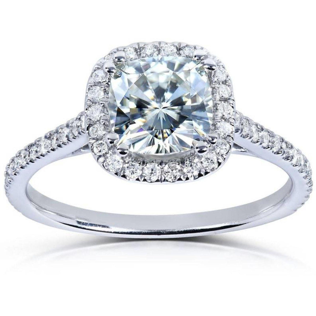 2.50 TCW Cushion Cut Halo Lab Grown Diamond Ring for Women