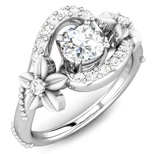 1.00 TCW Round Cut Twisted Lab Grown Diamond Ring for Women