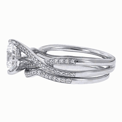 1.30 TCW Round Cut Bridal Set Lab Grown Diamond Ring for Women