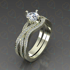 1.30 TCW Round Cut Bridal Set Lab Grown Diamond Ring for Women