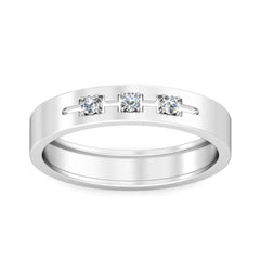 0.30 TCW Round Cut 3 Stone Lab Grown Diamond Ring for Women