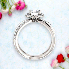 0.50 TCW Round Cut Unique Lab Grown Diamond Ring for Women