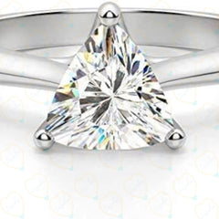 1.00 TCW Triangle Cut Solitaire Lab Grown Diamond Ring for Women