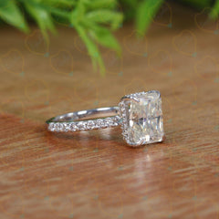 2.50 TCW Radiant Cut Hidden Halo Lab Grown Diamond Ring for Women