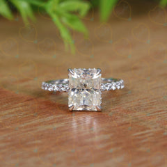 2.50 TCW Radiant Cut Hidden Halo Lab Grown Diamond Ring for Women