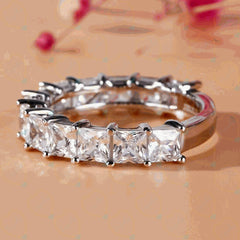 13.00 TCW Princess Cut Eternity Lab Grown Diamond Ring for Women