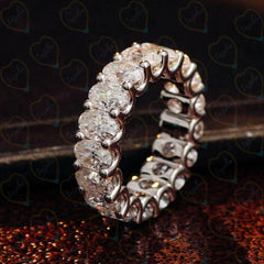 1.80 TCW Oval Cut Eternity Lab Grown Diamond Ring for Women