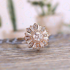 0.50 TCW Round Cut Vintage Lab Grown Diamond Ring for Women