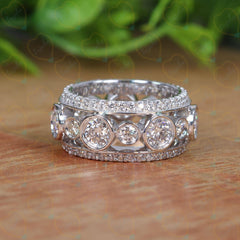 1.80 CTW Round Cut Eternity Lab Grown Diamond Ring for Women