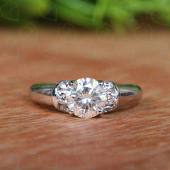 1.00 CTW Round Cut Bridal Set Lab Grown Diamond Ring for Women