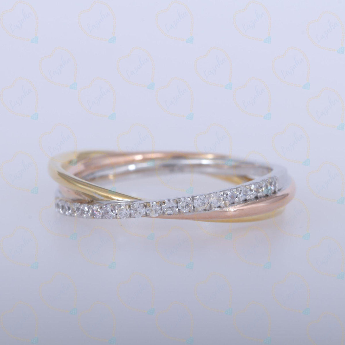 0.60 TCW Round Cut Twisted Lab Grown Diamond Ring for Women