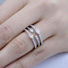 0.50 TCW Marquise Cut Unique Lab Grown Diamond Ring for Women