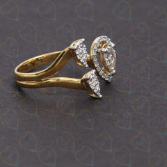 0.50 TCW Pear Cut Split Shank Lab Grown Diamond Ring for Women