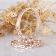 1.00 TCW Heart Cut Bridal Set Lab Grown Diamond Ring for Women