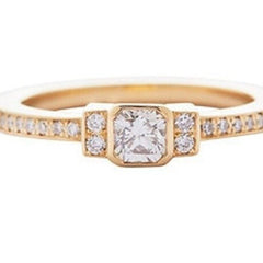 0.50 CTW Radiant Cut Solitaire With Accents Lab Grown Diamond Ring for Women