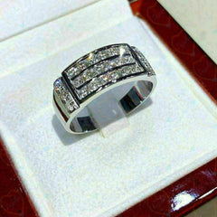 0.75 TCW Round Cut Eternity Lab Grown Diamond Ring for Women