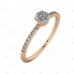 0.90 CTW Round Cut Solitaire With Accents Lab Grown Diamond Ring for Women