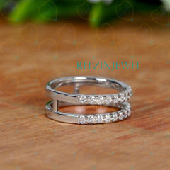 1.00 TCW Round Cut Enhancer Lab Grown Diamond Ring for Women