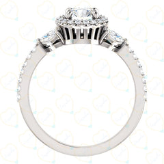 1.00 CTW Round Cut Solitaire With Accents Lab Grown Diamond Ring for Women