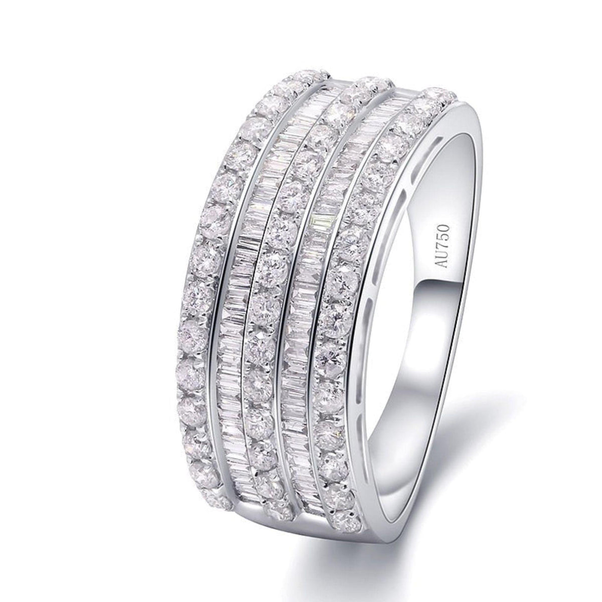 1.40 TCW Round Cut Eternity Lab Grown Diamond Ring for Women