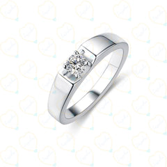 0.90 TCW Round Cut Solitaire Lab Grown Diamond Ring for Women