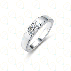 0.90 TCW Round Cut Solitaire Lab Grown Diamond Ring for Women