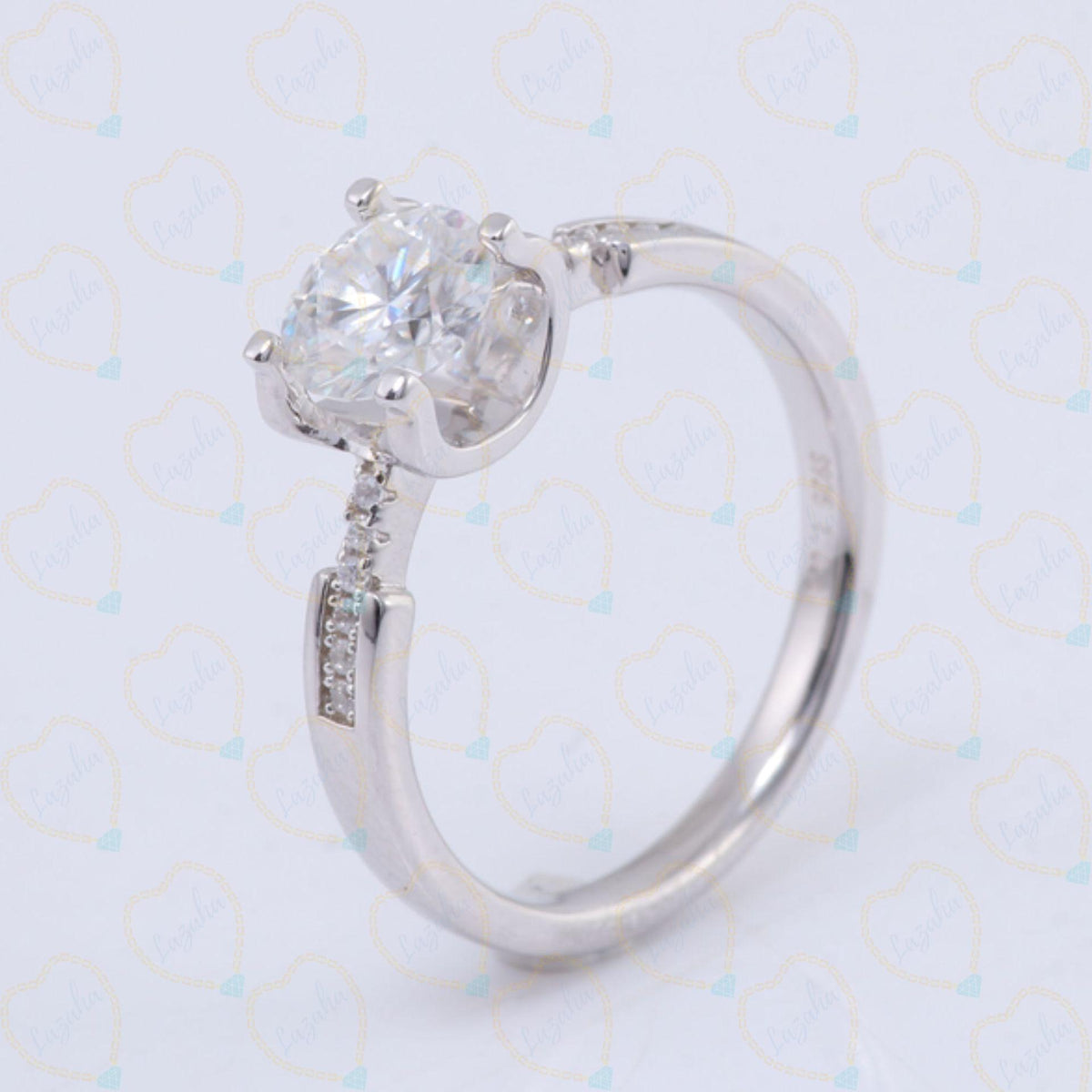 1.00 CTW Round Cut Solitaire With Accents Lab Grown Diamond Ring for Women