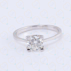 1.00 TCW Round Cut Solitaire Lab Grown Diamond Ring for Women