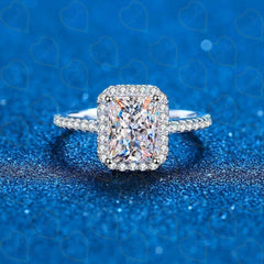 2.00 CTW Radiant Cut Halo Lab Grown Diamond Ring for Women