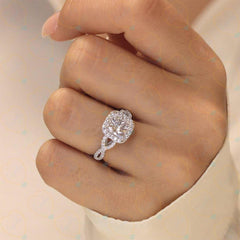 2.00 TCW Princess Cut Twisted Lab Grown Diamond Ring for Women