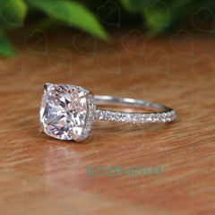 2.50 TCW Cushion Cut Bridal Set Lab Grown Diamond Ring for Women