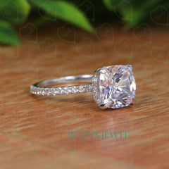 2.50 TCW Cushion Cut Bridal Set Lab Grown Diamond Ring for Women