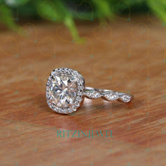 1.30 TCW Round Cut Bridal Set Lab Grown Diamond Ring for Women