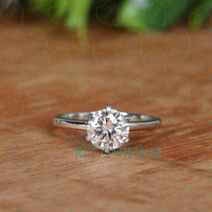 1.70 TCW Round Cut Solitaire Lab Grown Diamond Ring for Women