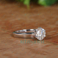 1.70 TCW Round Cut Solitaire Lab Grown Diamond Ring for Women