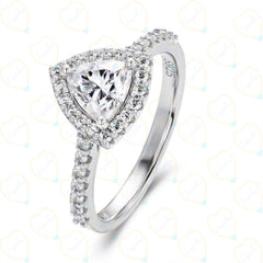 0.50 TCW Round Cut Halo Lab Grown Diamond Ring for Women