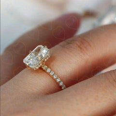 2.00 TCW Radiant Cut Hidden Halo Lab Grown Diamond Ring for Women