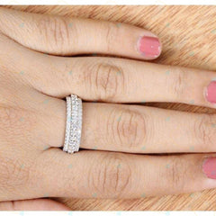 1.50 TCW Round Cut Eternity Lab Grown Diamond Ring for Women