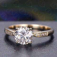 2.00 TCW Round Cut Solitaire With Accents Lab Grown Diamond Ring for Women