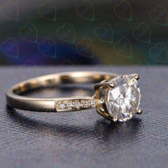 2.00 TCW Round Cut Solitaire With Accents Lab Grown Diamond Ring for Women