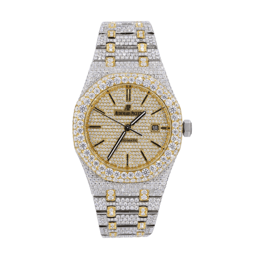 AP Stainless Steel 41MM Moissanite Diamond Watch 25CT With Two-Tone Option