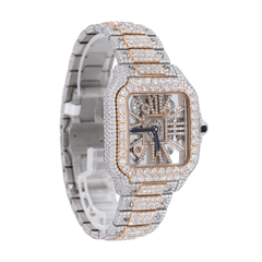 CS Skeleton 41MM Two-Tone VVS Moissanite Diamond Watch 20CT