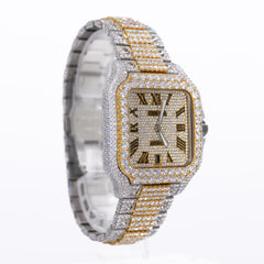 CS Two Tone 41MM Moissanite Diamond Watch 20CT