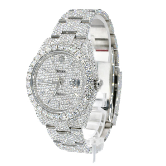 DJ 41MM Moissanite Diamond Big Stone Bezel Watch 22CT