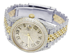 Rolex Watch fully iced out moissanite watch for mens roman number diamond watch