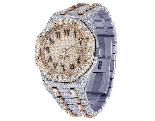 Audemars Piguet Watch fully automatic vvs moissanite diamond watch for mens 2 tone gold watch gift for him