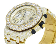 Audemars Piguet Watch mens wrist watch iced out moissanite diamond watch with yellow gold plating