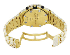 Audemars Piguet Watch mens wrist watch iced out moissanite diamond watch with yellow gold plating