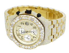 Audemars Piguet Watch mens wrist watch iced out moissanite diamond watch with yellow gold plating