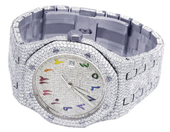 Audemars Piguet Watch moissanite diamond watch gift for him arabic rainbow dial watch mens wrist watch